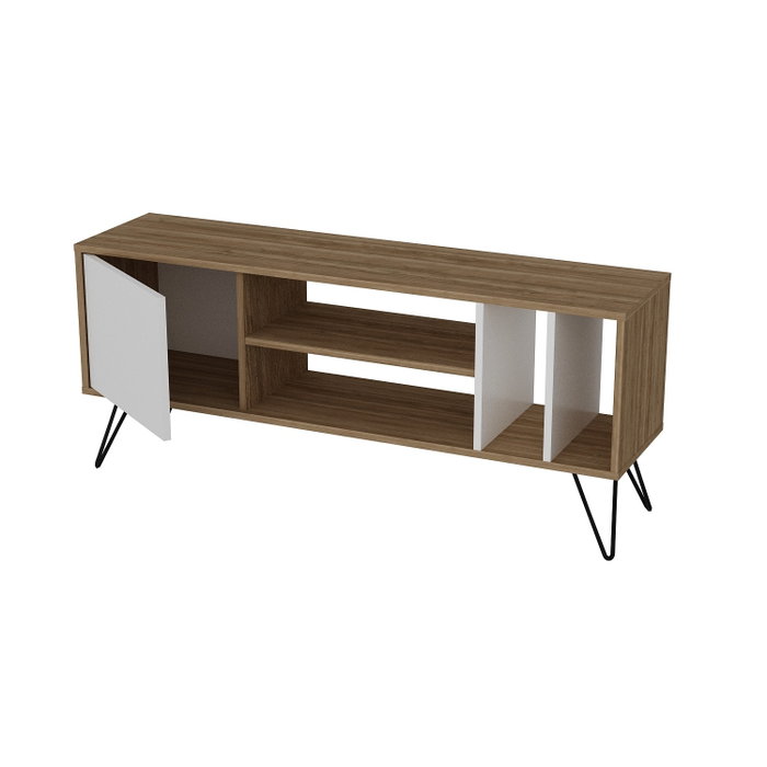 Hanah Home Soporte para TV Mistico - Nogal, Blanco y Negro Hanah Home Soporte para TV Mistico - Nogal, Blanco y Negro
